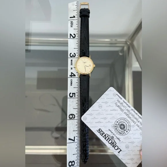 LONGINES 🐎 Ladies Mini Watch Presencé. Gold & Black. NEW + Box. - Picture 7 of 10